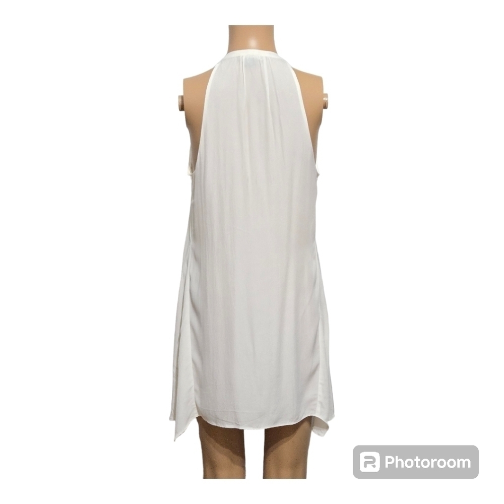 Vince Ivory Silk Blend Ruffled Button Down Tank Top - Picture 3 of 7
